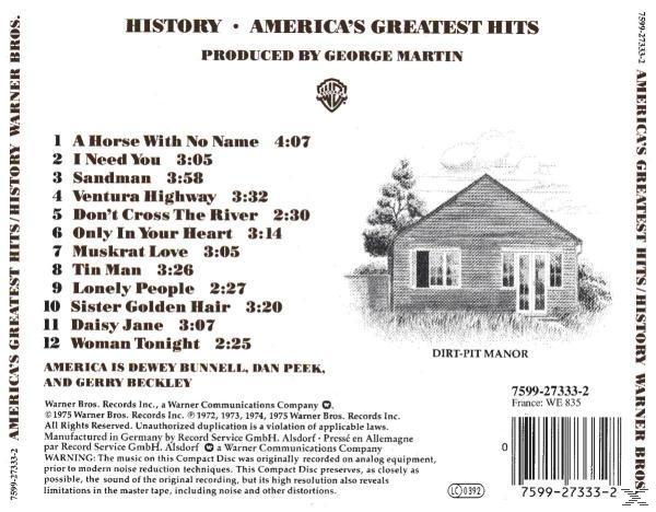 America - AMERICA S GREATEST HITS HISTORY  - (CD)