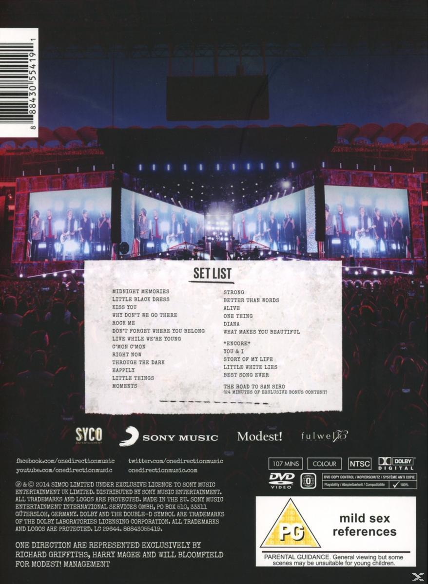 One Direction - Where We Are: Live From San Siro Stadium  - (DVD)