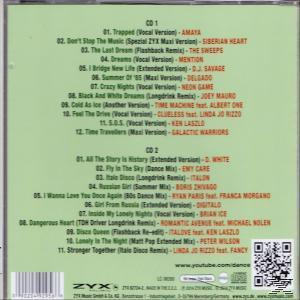 CD-Rückseite mit Titelliste, darunter Titel wie 'Trapped', 'Dreams' und 'Crazy Nights'.
