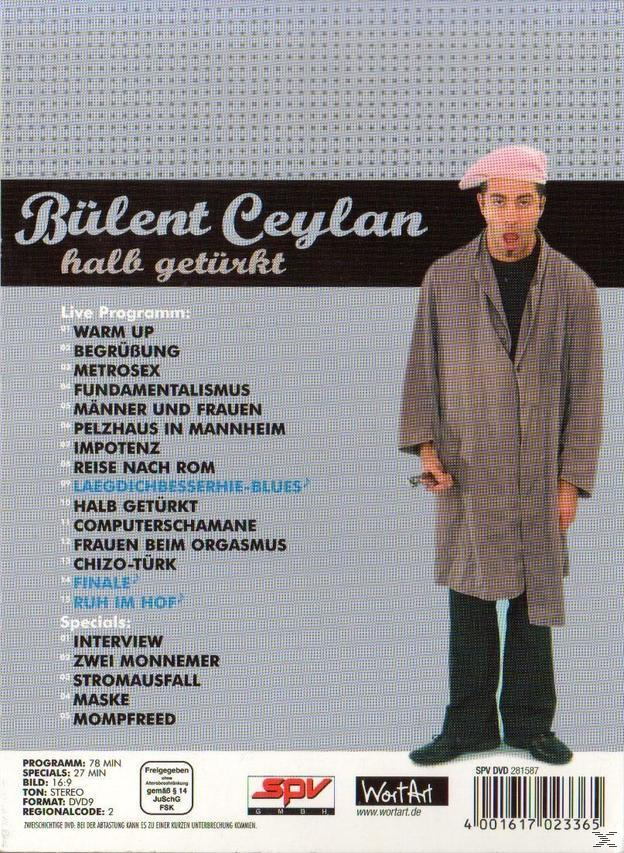 DVD-Cover mit Bülen Ceylan, einem Mann in Mantel und Hut, und einer Liste von Programmtiteln auf Deutsch.