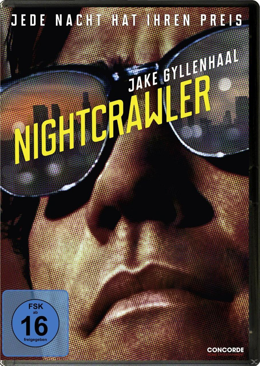 Filmcover: Nightcrawler. Jake Gyllenhaal in Sonnenbrille starrt intensiv.