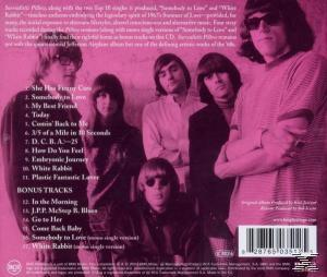 Albumcover mit einer Männergruppe, Text 'Somebody to Love' und 'White Rabbit' von Jefferson Airplane.