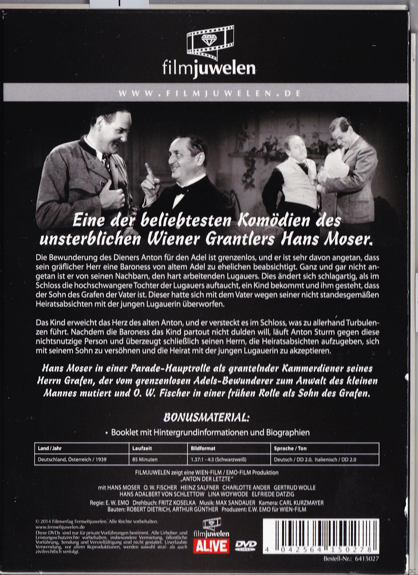 DVD-Cover: 'Hans Moser'. Schwarz-Weiß-Bild von Männern im Anzug mit deutschem Text.