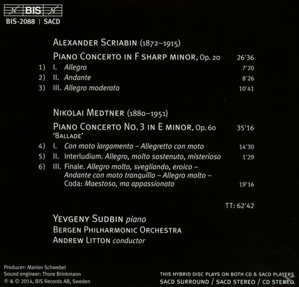 Yevgeny / Bergen Philharmonic Orchestra / Sudbin - Klavierkonzerte  - (SACD Hybrid)
