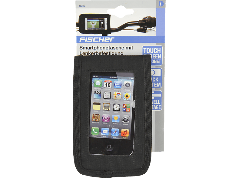 PROPHETE 86250 SMARTPHONETASCHE MIT LENKERBEFESTIGUNG, Schwarz