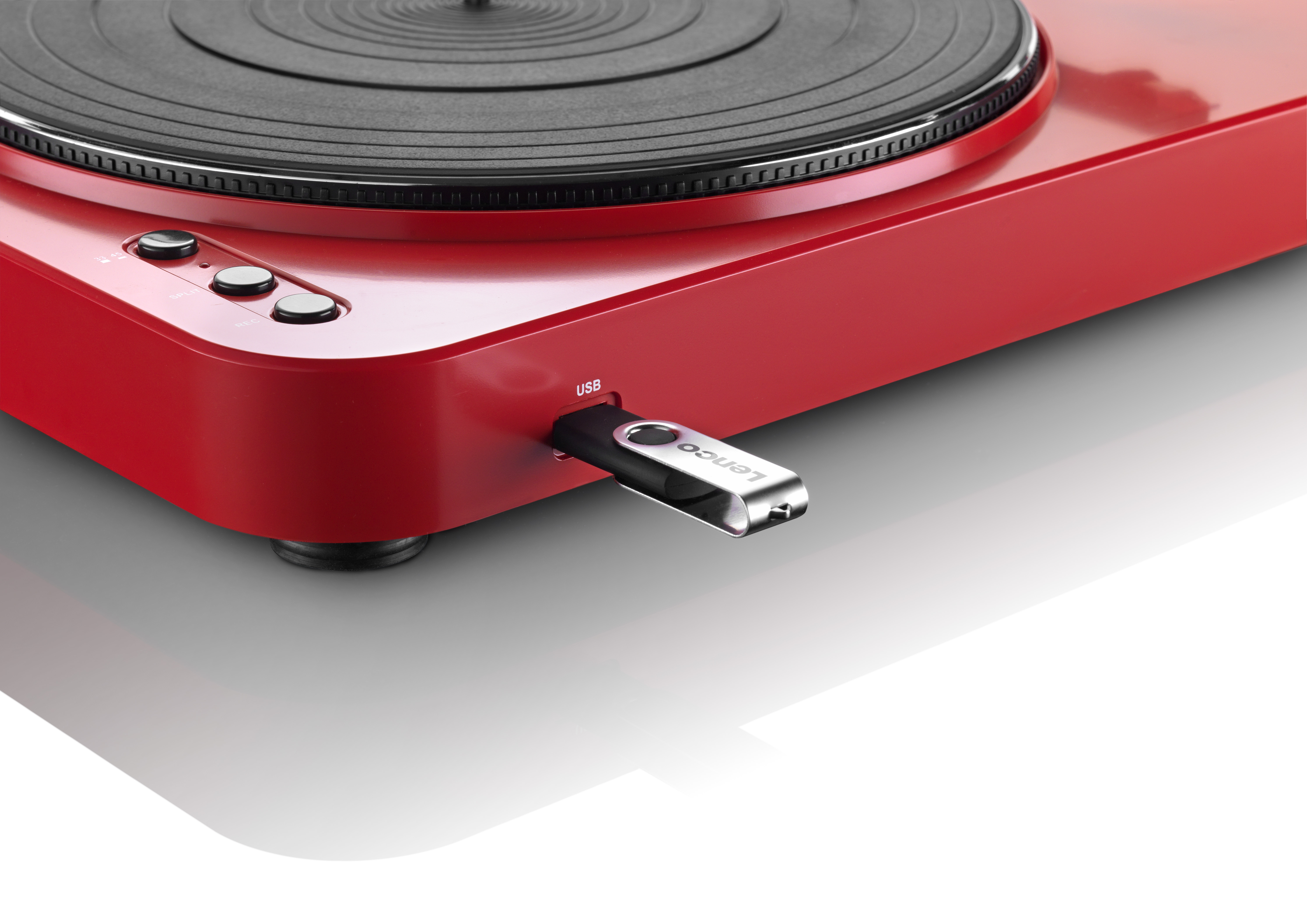 LENCO L-85 USB Plattenspieler Rot