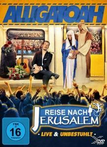 DVD-Cover. Alligatoah: Reise nach Jerusalem. Menschenmenge, Bühne, Musiker. Text auf Deutsch.