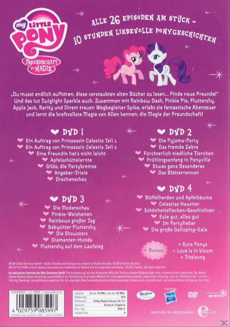 DVD-Cover: My Little Pony. Pinkie Pie und andere Ponys. Text und Bilder der Episoden.