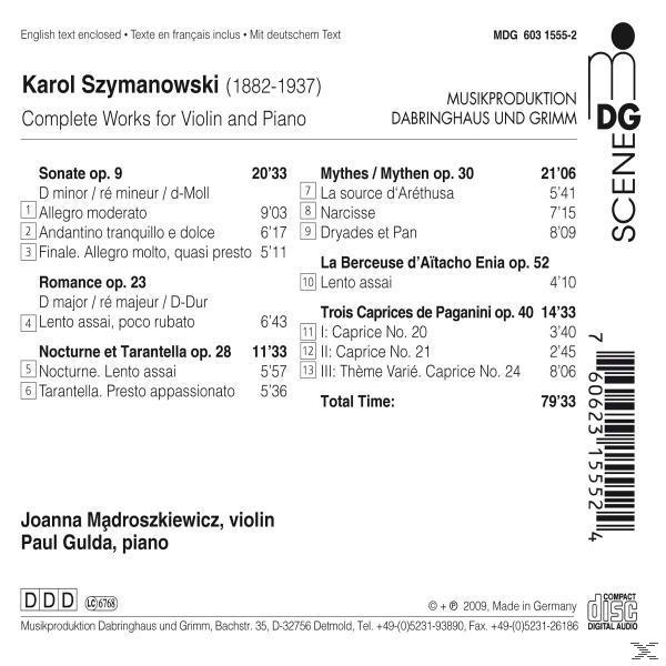 Paul Gulda - COMPLETE WORKS FOR VIOLIN AND PIANO  - (CD)
