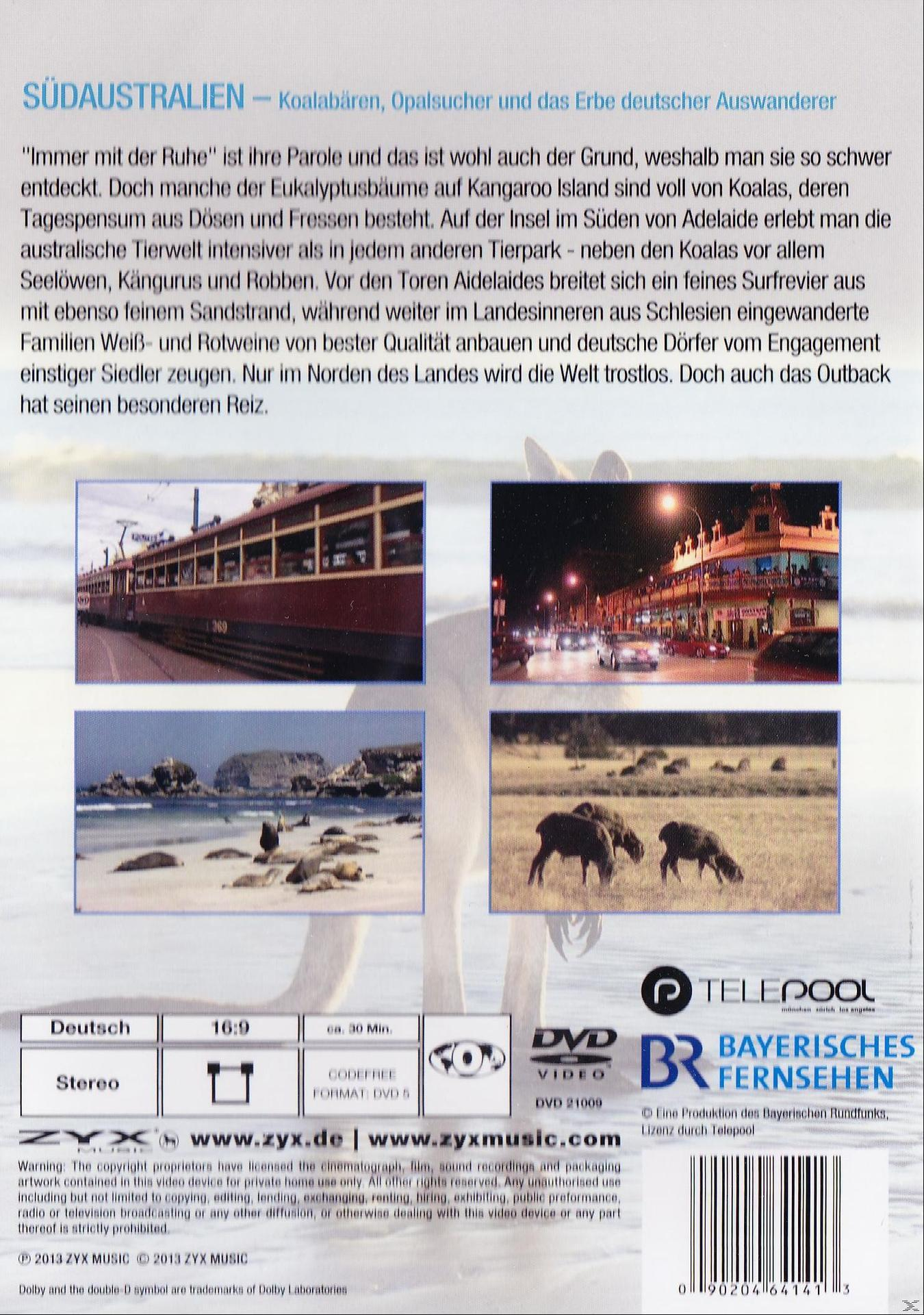 DVD-Rückseite mit Fotos von Landschaften, Tieren und einem Zug. Text über den Inhalt in mehreren Sprachen.