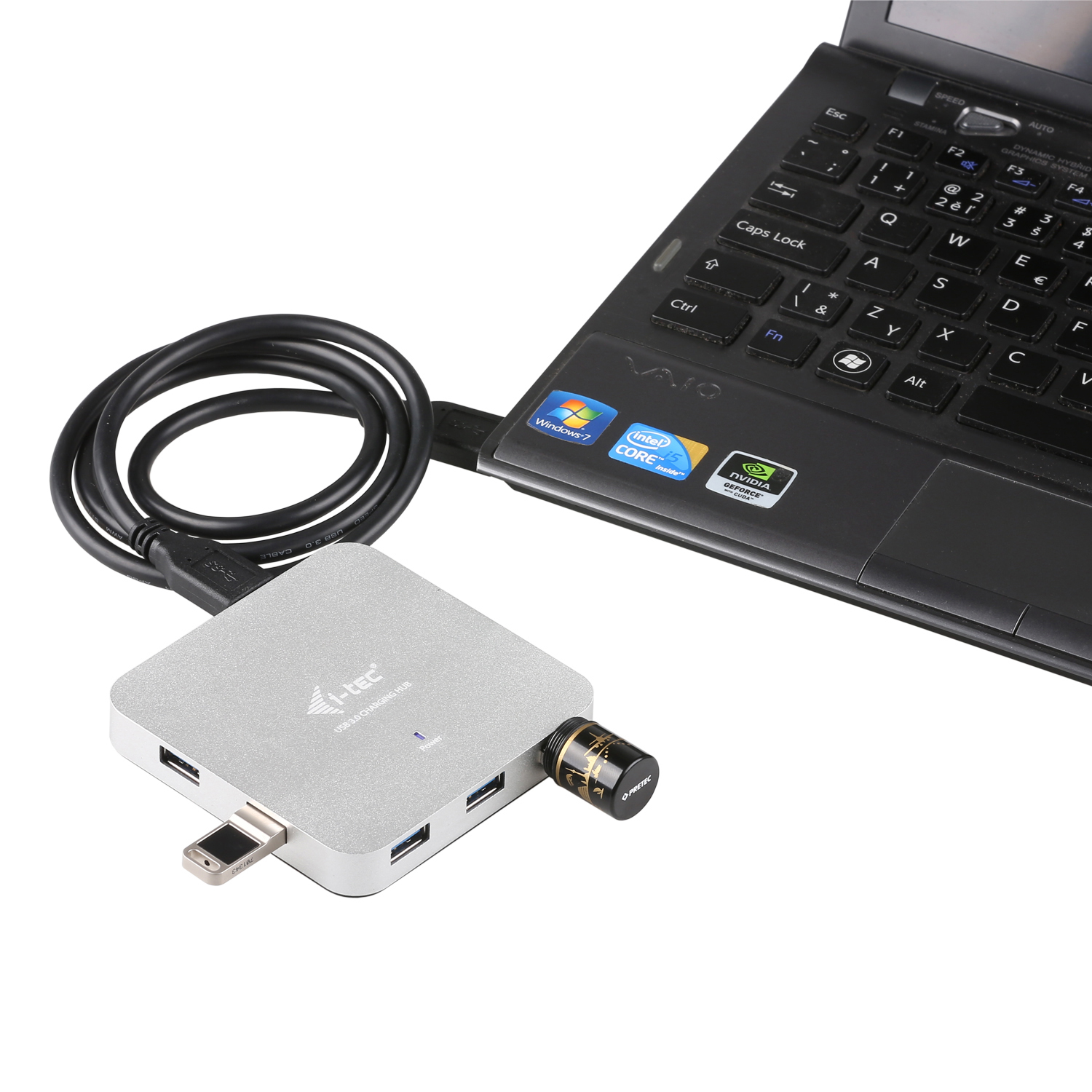 I-TEC U3HUBMETAL7 USB Hub, Silber