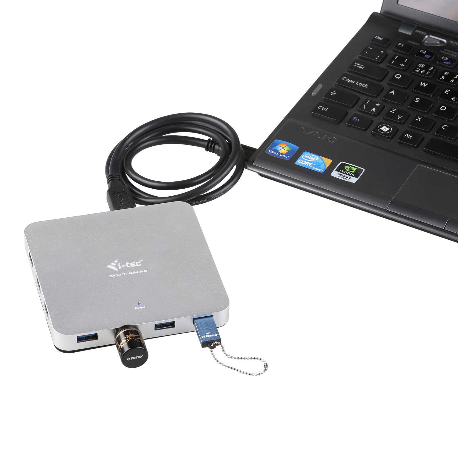 I-TEC U3HUBMETAL10 USB Hub, Silber