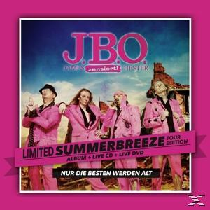 Albumcover: JBO, rosa Hintergrund. Bandmitglieder in rosa Anzügen. Titel: Limited Summerbreeze Tour Edition.