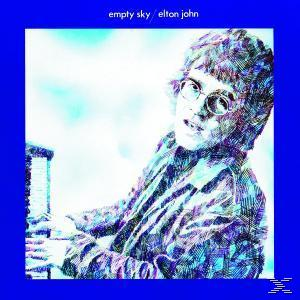 Elton John spielt Klavier; das Albumcover hat einen blauen Rand.