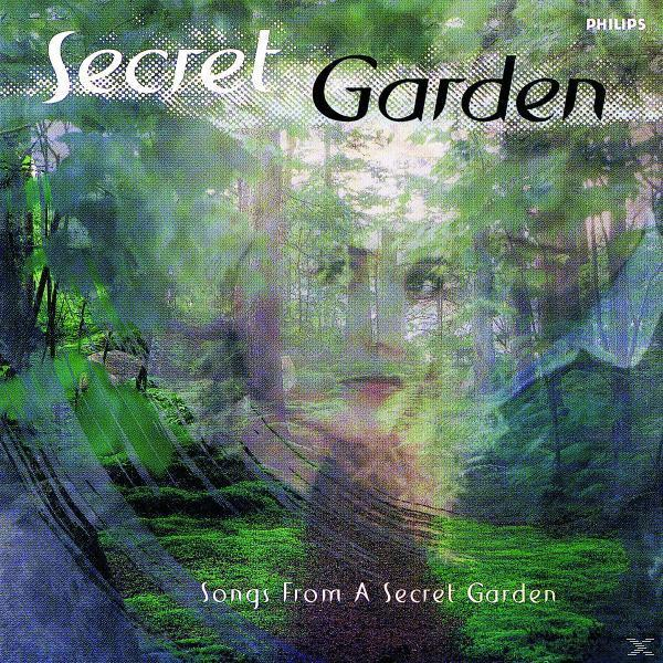 Album borító. Zöld erdei jelenet, a Secret Garden szavakkal fehér színben, és a Songs From A Secret Garden.
