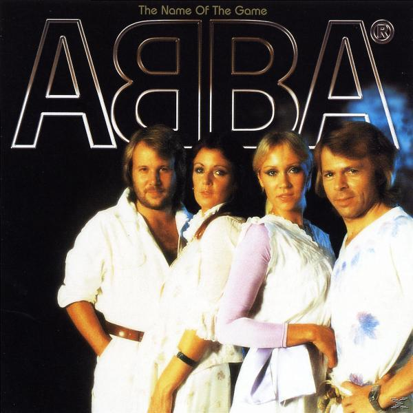 ABBA-Albumcover mit den vier Bandmitgliedern. Der Titel lautet "The Name Of The Game".