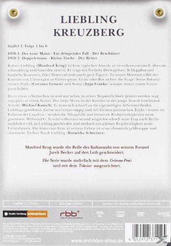 DVD-Rückseite für 'Liebling Kreuzberg', eine deutsche Fernsehserie, mit Text und einem Bild.