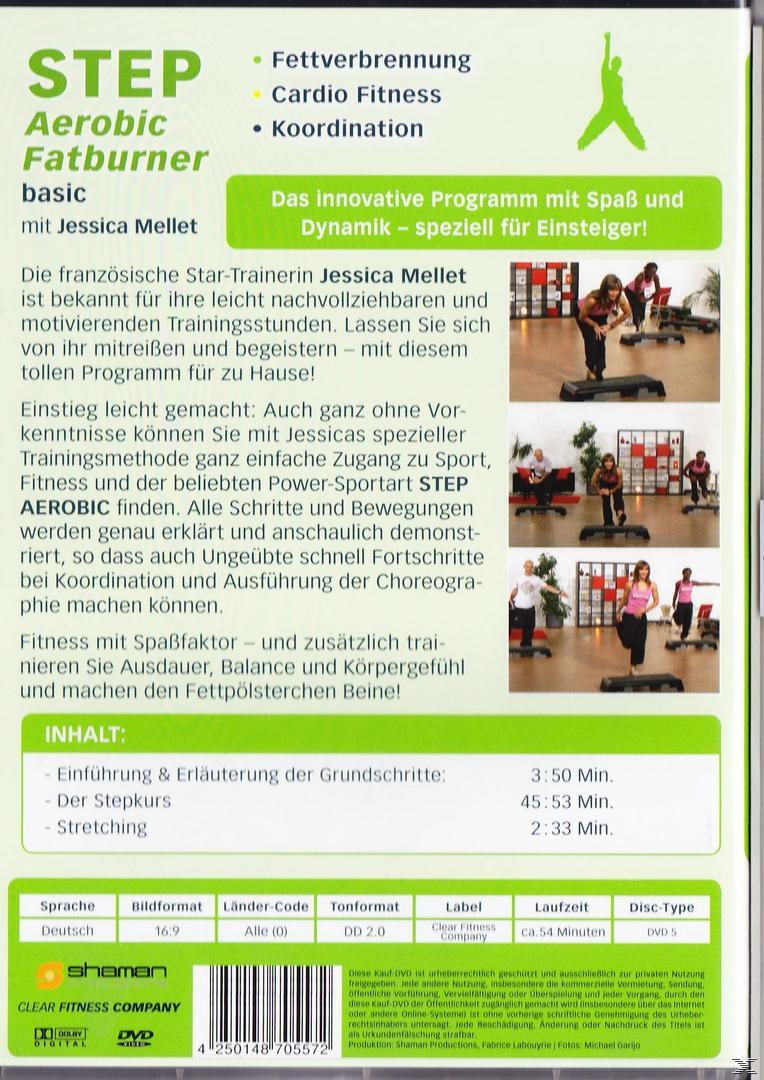 DVD-Rückseite mit Anweisungen für ein Fitnessprogramm mit Jessica Mellet, einer Trainerin.
