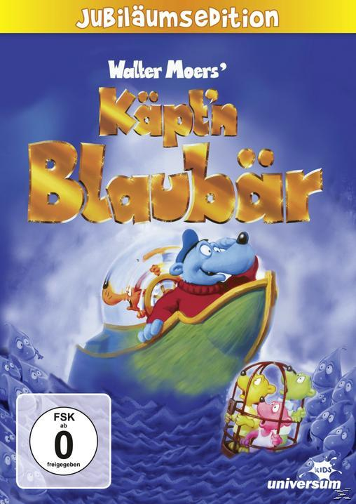 Cartoon-DVD-Cover: Ein Cartoon-Bär in einem Boot. Der Text lautet "Käpt'n Blaubär".