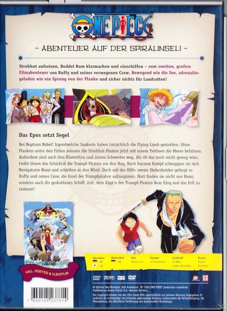 One Piece DVD-Rückseite. Zeichentrickfiguren vorne. Text auf Japanisch.