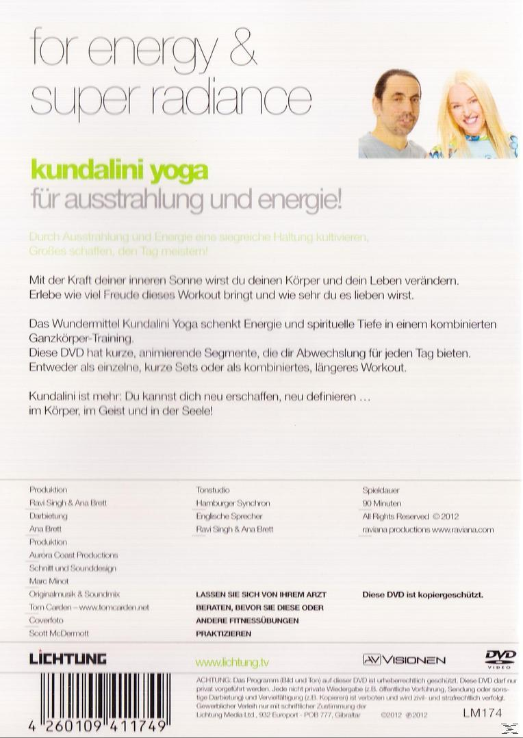 DVD-Rückseite mit deutschem Text und Bildern von zwei Personen, die Kundalini Yoga bewerben.