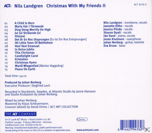 CD-Cover. Titelliste und Credits. Text: Nils Landgren Christmas With My Friends II. Barcode.