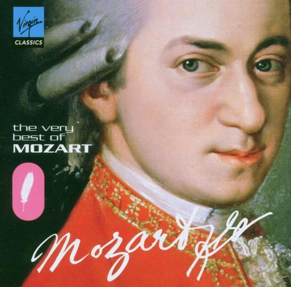 Nahaufnahme von Mozarts Porträt auf einem CD-Cover. Der Text lautet „the very best of Mozart“ und „Virgin Classics“.