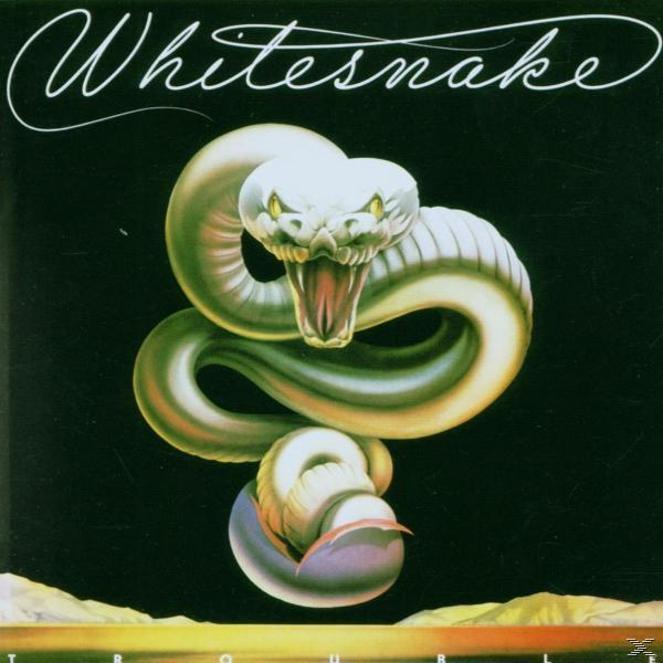 Albumcover: Weiße Schlange, die sich um ein weißes Ei windet, schwarzer Hintergrund. Titel 'Whitesnake'.