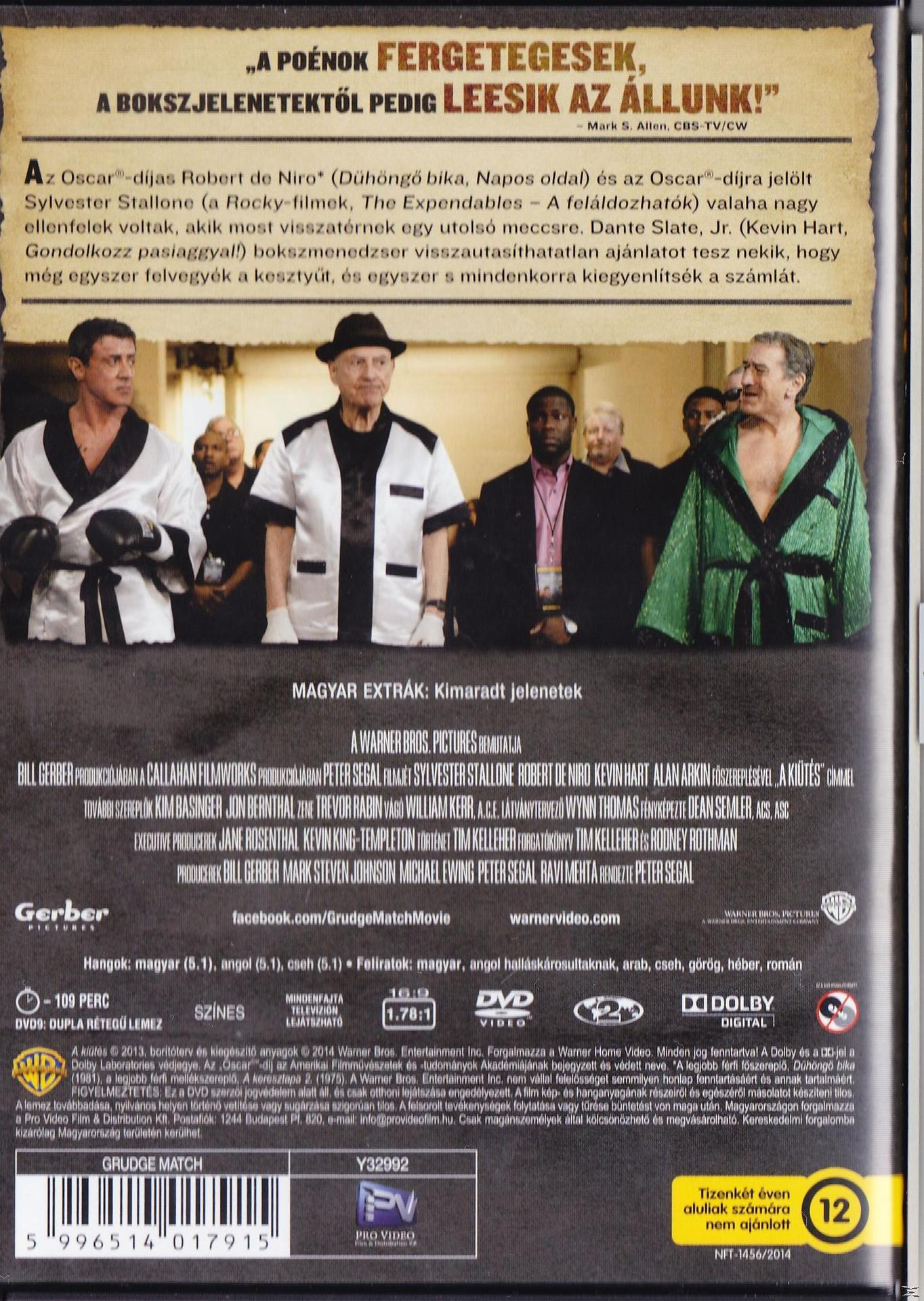 DVD hátlap boksz jelenettel, Robert De Niroval és Sylvester Stallone-val.