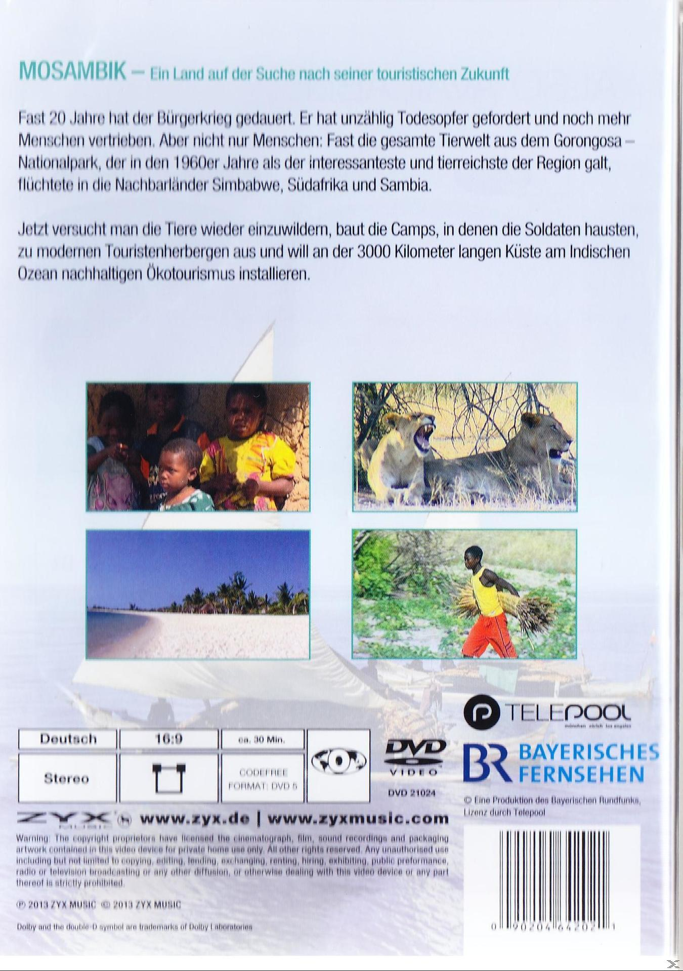 DVD-Rückseite mit Bildern von Menschen und Tieren. Text in mehreren Sprachen.