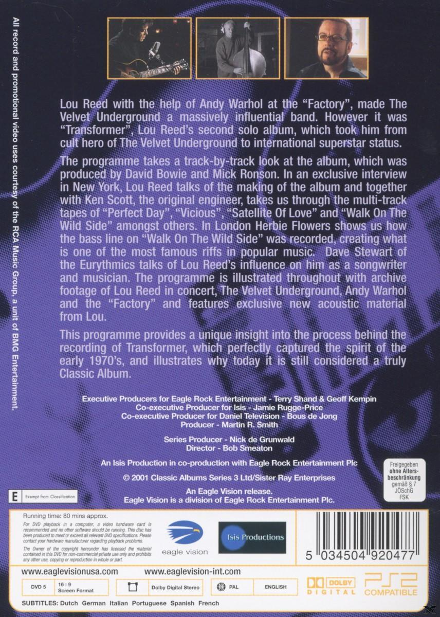 DVD-Cover mit Text über Lou Reed. Enthält Bilder von Lou Reed und Andy Warhol.