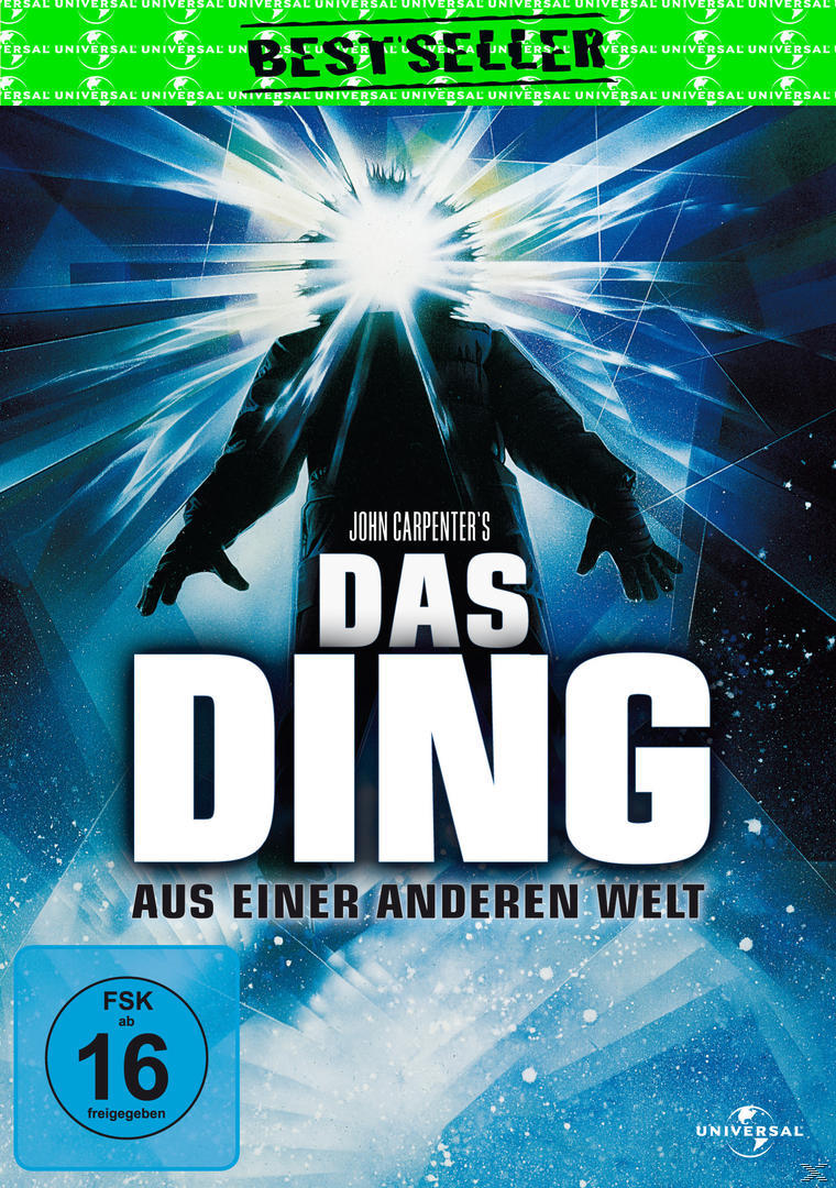 Filmplakat: 'Das Ding' mit einer leuchtenden Figur. Text auf Deutsch und ein 'Bestseller'-Banner.