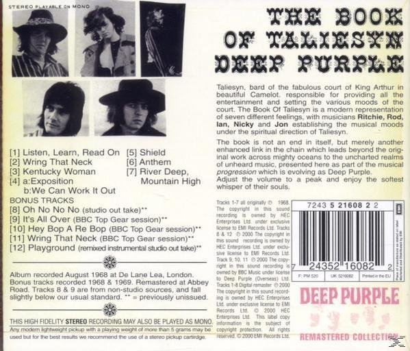 Albumcover für Deep Purple's The Book of Taliesyn. Es hat ein Foto der Band.