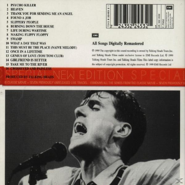 Albumcover, Rückseite. Texte und Foto eines Mannes, der singt. Titel: Talking Heads.