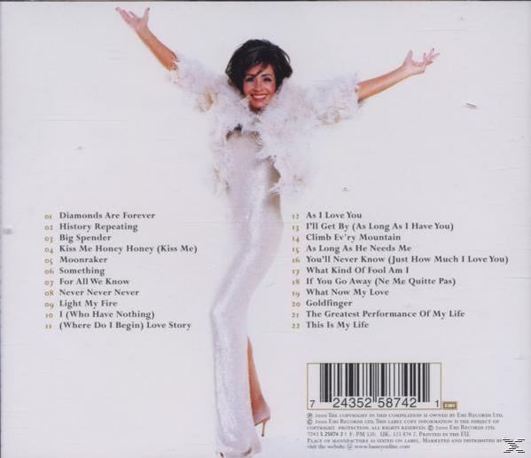 Rückseite eines Albums. Eine Frau mit offenen Armen trägt ein weißes Kleid und einen Pelzmantel.