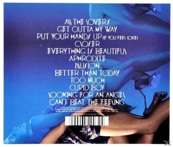 CD-Rückseite mit Beinen, Text und Barcode. Blauer Hintergrund.