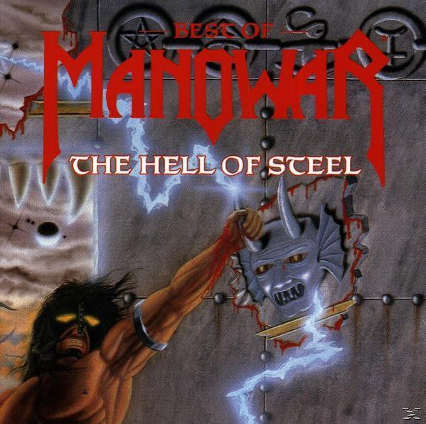 Albumcover. Mann reißt durch eine Wand. Titel: The Hell of Steel.