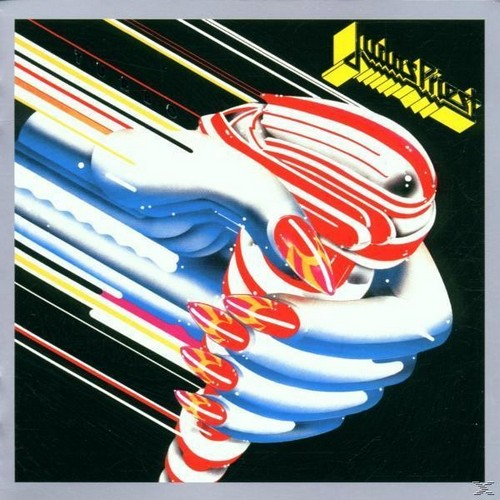 Albumcover: Abstraktes Design, weiße Hand mit roten Flammen, schwarzer Hintergrund.