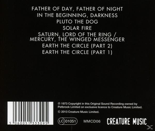 CD-Cover mit Titelliste. Schwarzer Hintergrund mit weißem Text. Barcode unten.