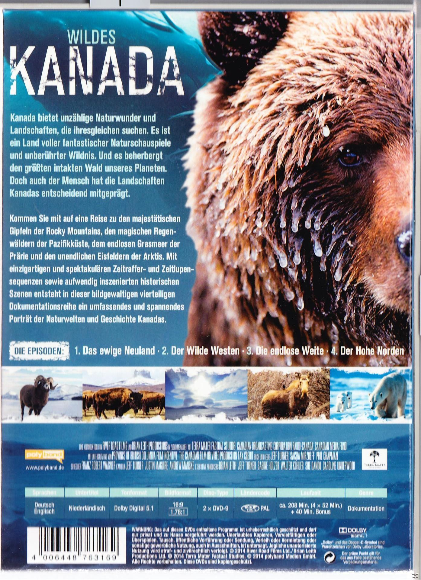 DVD-Cover mit Bär und Bergen. Text: 'Wildes Kanada'.