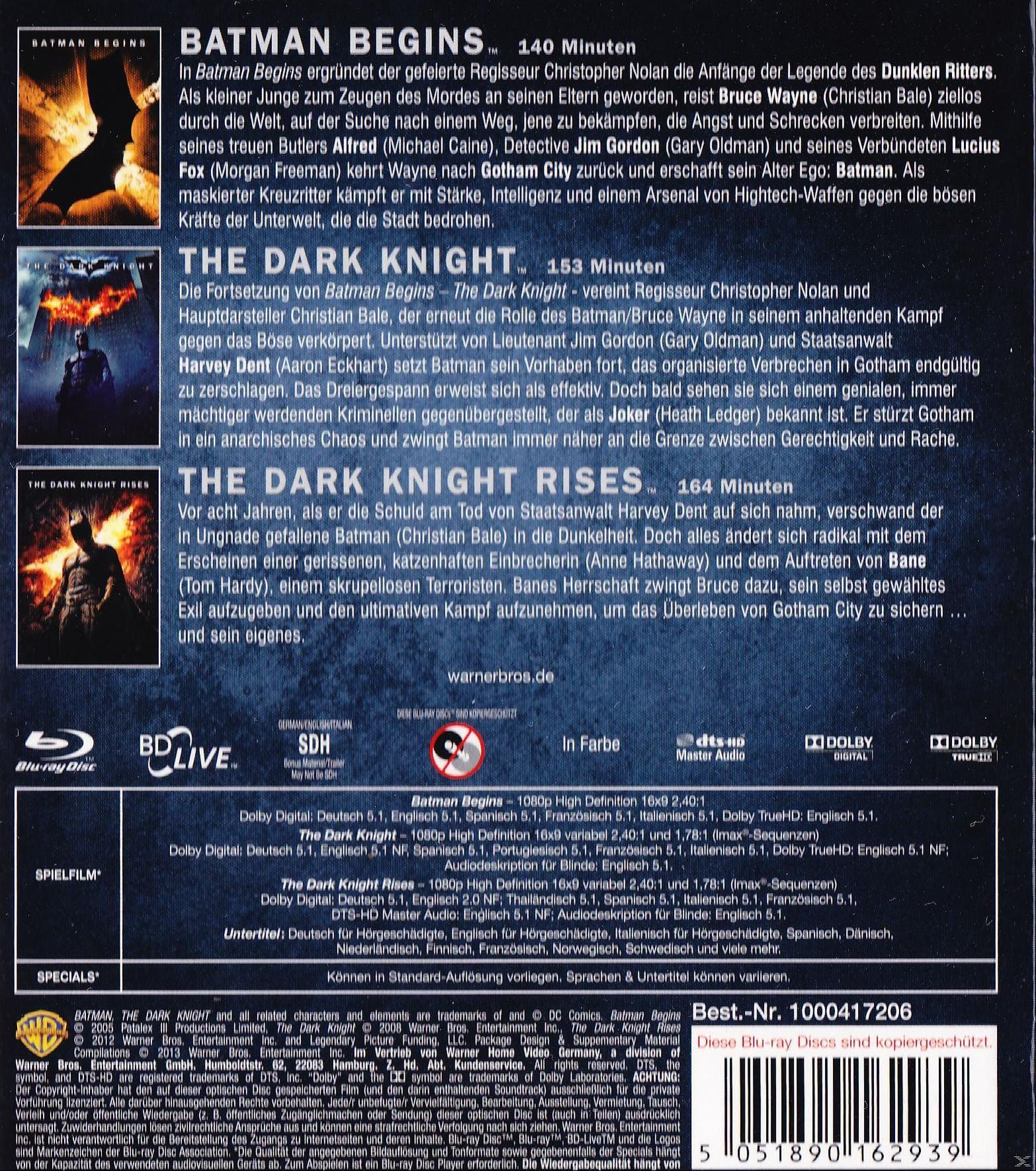 Die Rückseite einer Blu-ray-Disc-Hülle mit Text und Bildern. Es wirbt für Filme.