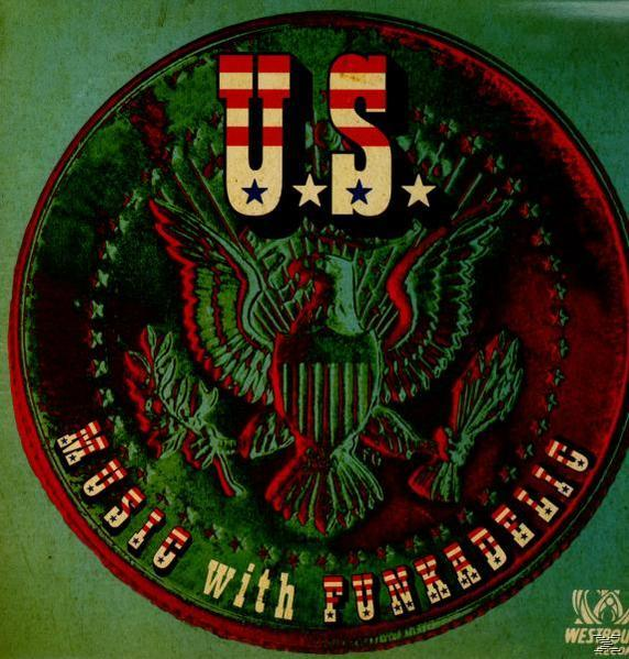 Egy amerikai érme az amerikai sassal és a Music With Funkadelic szöveggel.