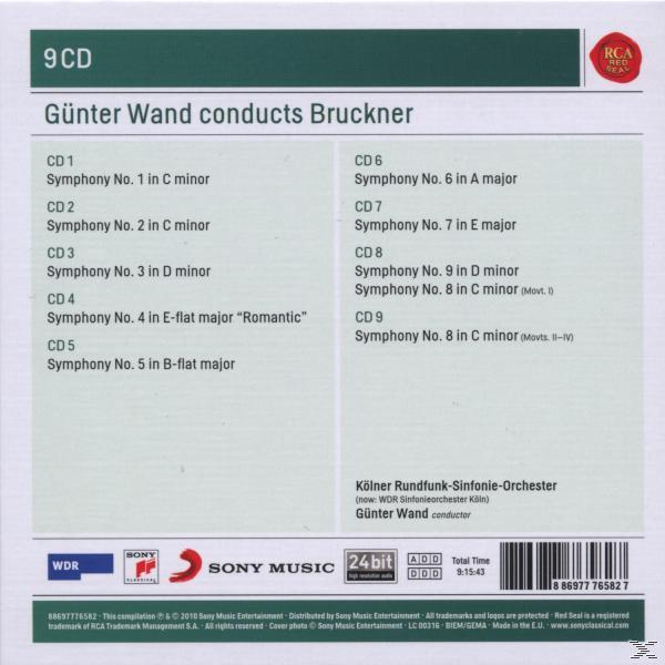 CD-Cover mit Titelliste, weißer Hintergrund, Text über Bruckner.