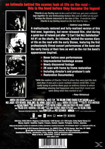 Die Rückseite einer DVD-Hülle für den Rolling Stones-Dokumentarfilm Charlie is My Darling.