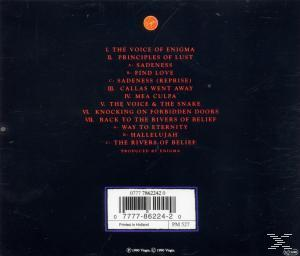 CD-Cover mit schwarzem Hintergrund. Titelliste in Rot, mit kleinem orangefarbenen Kreis oben.