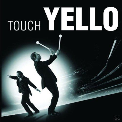 CD-Cover: Touch Yello. Zwei Männer in Anzügen, einer mit Schlägeln, der andere in Bewegung.
