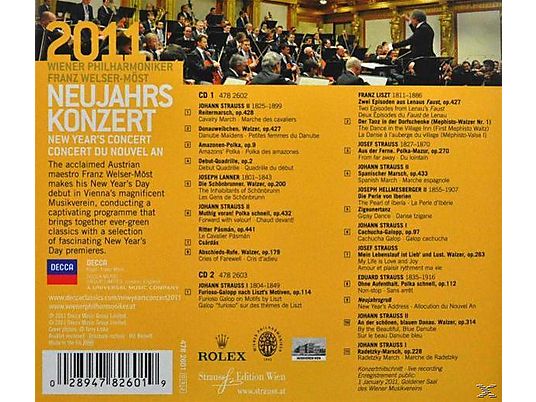 Welser-Möst, Franz + Wiener Philharmoniker - Neujahrskonzert - New Year's Concert 2011 [CD]