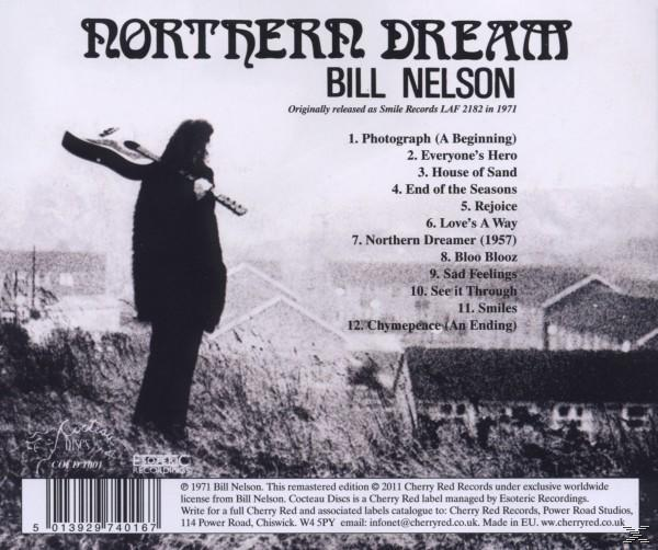 CD-Rückseite. Zeigt einen Mann mit Gitarre und eine Titelliste. Text auf Englisch.