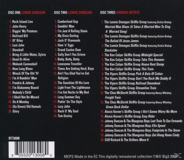 Ein CD-Cover listet Songs und Interpreten auf. Es ist in drei Spalten unterteilt, die mit Disc One, Disc Two und Disc Three beschriftet sind.