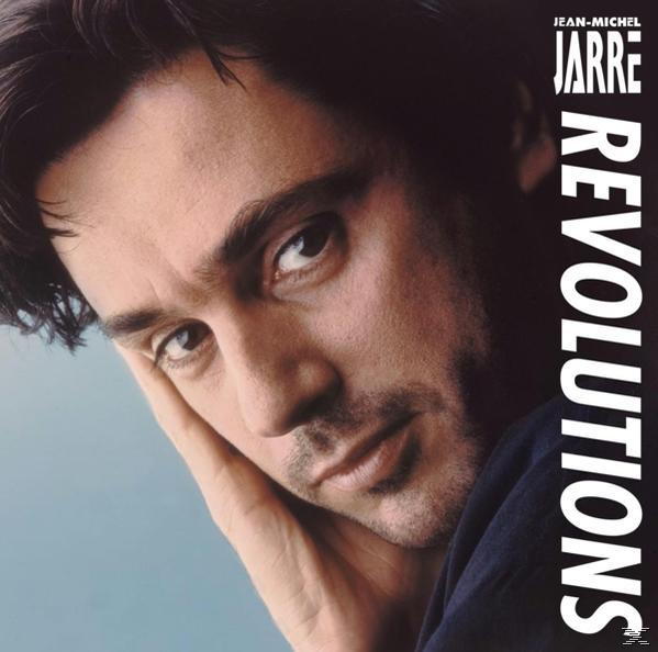 Album borító Jean-Michel Jarre-rel. A kamerába néz. Az album Revolutions.